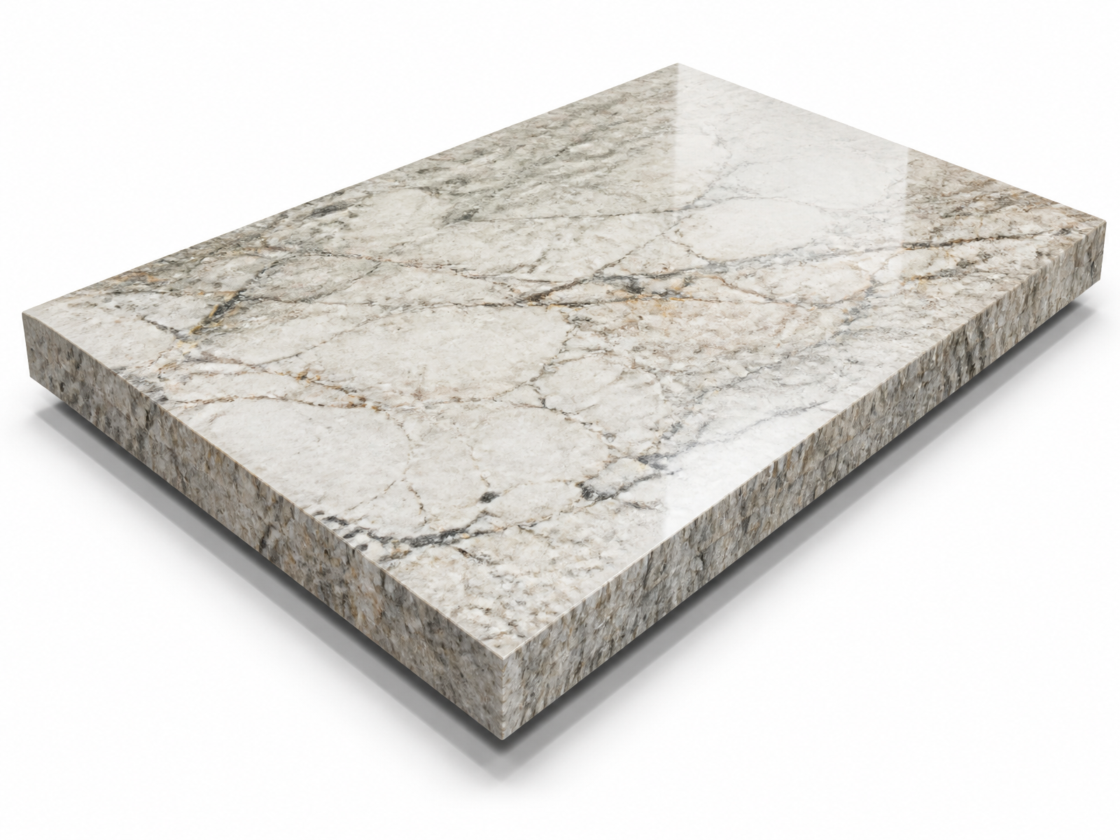 Teknisk illustration af en massiv naturstensplade