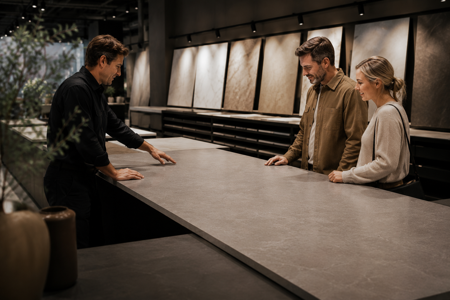 DFI-Geisler showroom med bordplader